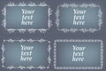 Vector set of hand drawn frames. Page decorations with floral elements Royalty Free Stock Photo