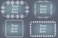 Vector set of hand drawn frames. Page decorations with floral elements Royalty Free Stock Photo