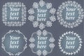 Vector set of hand drawn frames. Page decorations with floral elements Royalty Free Stock Photo