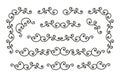 Vector set of hand drawn graphic elements, dividers and ornaments for page decoration and frame design Royalty Free Stock Photo