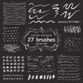 Vector set of 27 hand-drawn grunge brushes