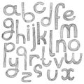 Vector set with hand drawn letters sequence from A to Z Royalty Free Stock Photo