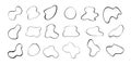 Vector set of hand drawn line art grunge shapes