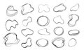 Vector set of hand drawn line art grunge shapes