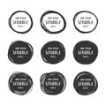 Vector set of 9 hand drawn scribble circles logo Royalty Free Stock Photo