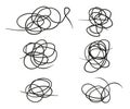 Vector set of hand-drawn scribble line shape. Sketch style Doodle. Vector elements isolated on light background.