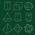 Vector Set of Hand Drawn Sketch Geometry Shapes