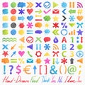 Vector set: hand-drawn symbols Royalty Free Stock Photo