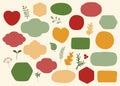 Vector set of hand drawn various shapes and decor elements in autumn colors. Royalty Free Stock Photo