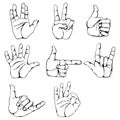 Vector set of hand gesture Royalty Free Stock Photo