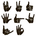 Vector set of hand gesture Royalty Free Stock Photo