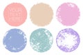 Vector set of hand painted circles for backdrops. Pastelcolors artistic hand drawn backgrounds. Hand drawn stains round Royalty Free Stock Photo