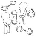 Vector set of handcuff Royalty Free Stock Photo
