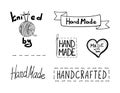 Vector Set of Handmade Elements, Logo Design, Hand Drawn Illustrations Collection Isolated.