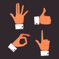 Vector set hands.