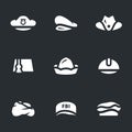 Vector Set of Hats Icons.