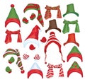 Vector set of hats, scarfs and gloves for design i