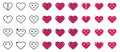 Vector set of heart characters in doodle style Royalty Free Stock Photo