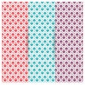 Vector set Heart shape vector seamless patterns. Romantic Pink blue Royalty Free Stock Photo
