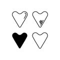 Vector set - Hearts . Icons, isolated on white background Royalty Free Stock Photo