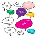 Vector set hello spech bubble Royalty Free Stock Photo