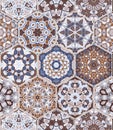 Vector set of hexagonal patterns. Royalty Free Stock Photo