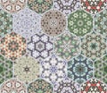 Vector set of hexagonal patterns.