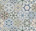 Vector set of hexagonal patterns. Royalty Free Stock Photo