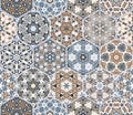 Vector set of hexagonal patterns.