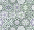 Vector set of hexagonal patterns. Royalty Free Stock Photo