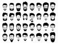 Vector set of hipster style haircut, glasses