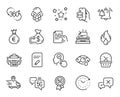 Vector set of Hold document, Stars and Reject line icons set. Vector