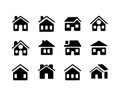 Home button icons set. Home page icon. Simple house symbols. Building icon shiluette vector set