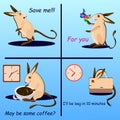 Vector set of hopping mouse in different moods