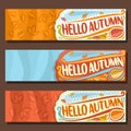 Vector set horizontal banners for Autumn season Royalty Free Stock Photo