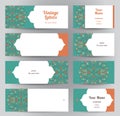 Vector set of horizontal Eastern cards.