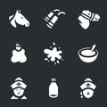 Vector Set of Horse and Camel Milk Icons.