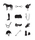 Vector set of horse equestrian equipment icon Royalty Free Stock Photo