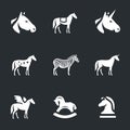 Vector Set of Horse Icons.