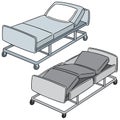 Vector set of hospital bed