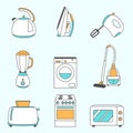 Vector set of household appliances design flat icons Royalty Free Stock Photo