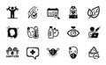 Vector set of Hypoallergenic tested, Eye laser and Medical mask icons simple set. Vector