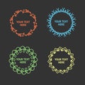 Vector set of hypster outline emblems and frame