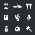 Vector Set of Ice Carving Icons. Royalty Free Stock Photo