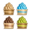 Vector set of Ice Cream in paper cup