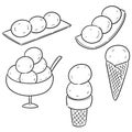 Vector set of ice creams