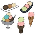 Vector set of ice creams