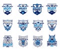 Vector set of ice hockey badges, stickers, emblems