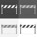 Vector set icon barrier. The road barrier. Vector white icon on Royalty Free Stock Photo