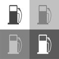 Vector set icon of a gas station, gasoline, petrol, benzine, ga